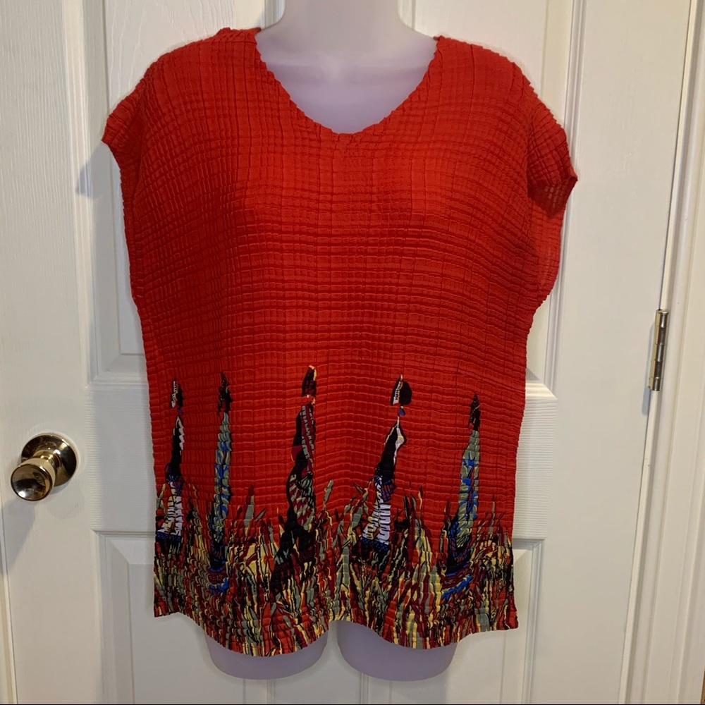 NWOT MIDNIGHT VELVET AFRICAN SARENGETI VISCOSE TOP